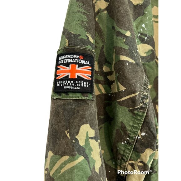 SUPERDRY Rookie Duty Splatter Bomber Jacket Size Large NWT - Picture 5 of 9